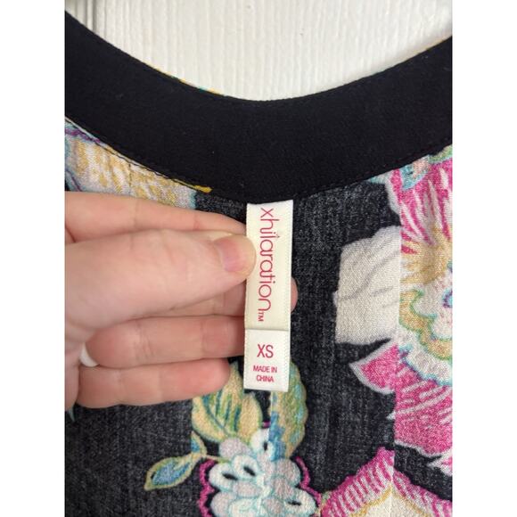 Black Floral Crochet Knit Open Front Cardigan Kimono Size XS Fairy Grunge Travel - Picture 5 of 8